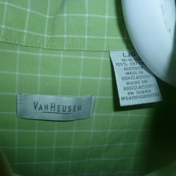 Van Heusen short sleev button green large - Picture 2 of 2